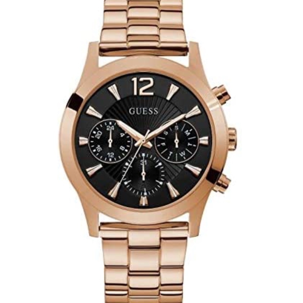 GUESS Rose Gold-Tone Chrono Multifunction Watch